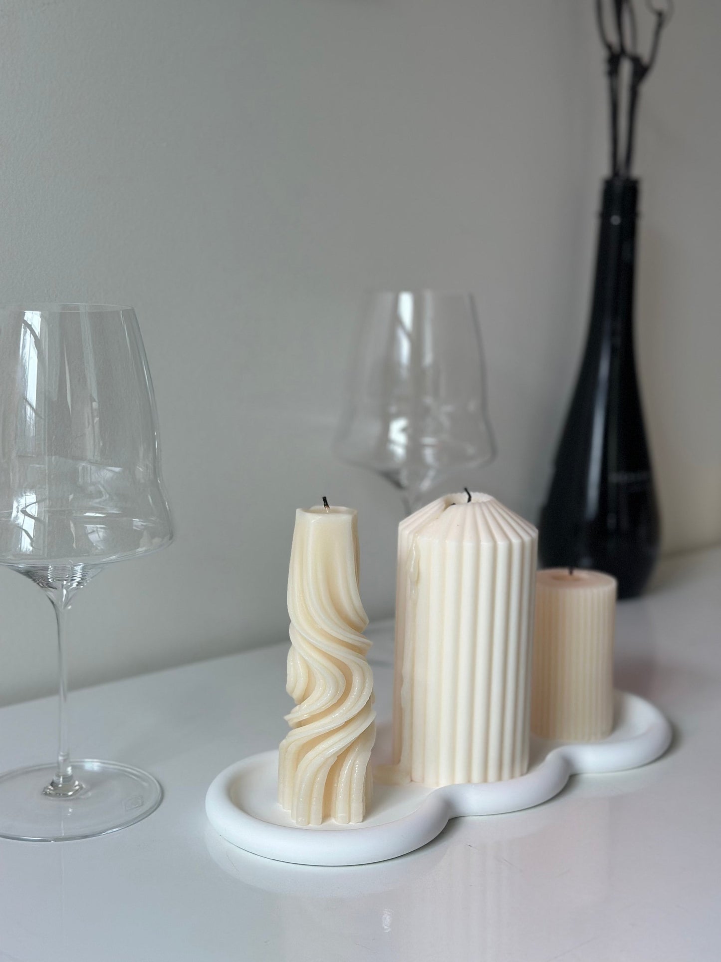 Circle Plaster Trays with Jewelry Holders