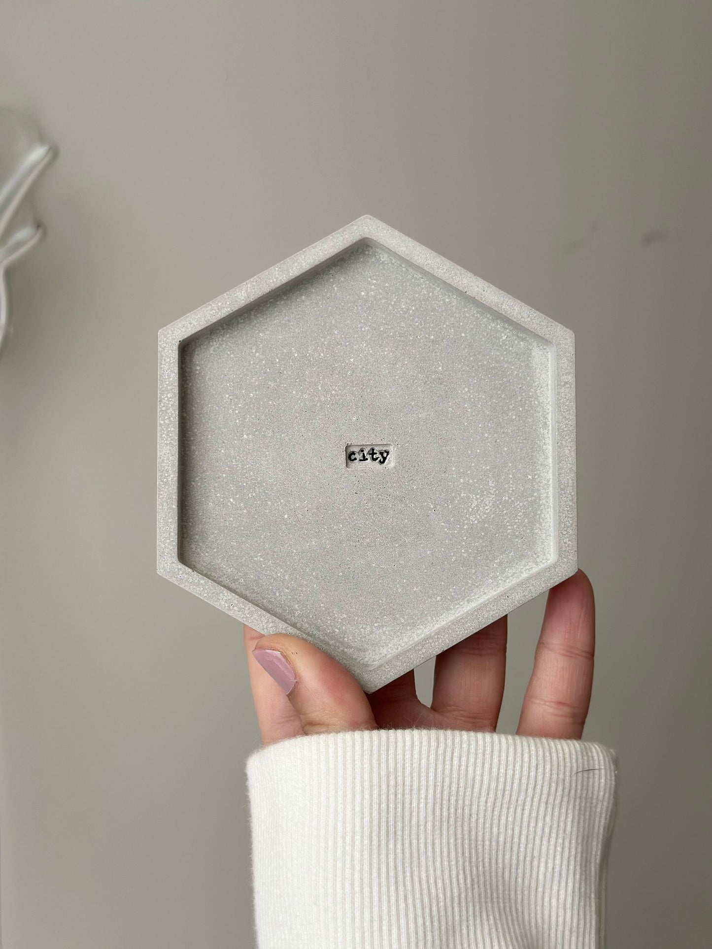 Hexagon Tray with Engraved Letters