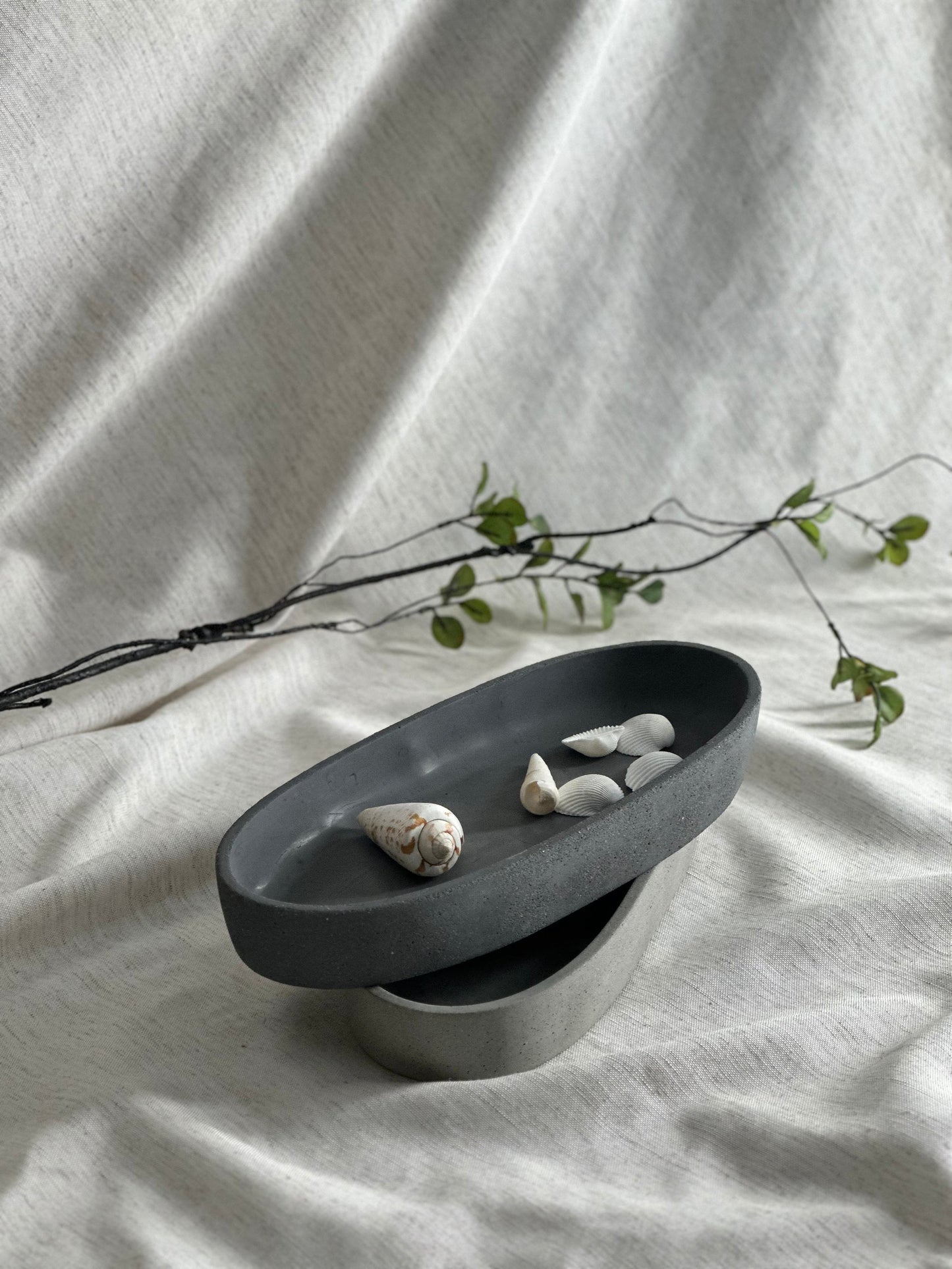 Concrete Oval Bowl