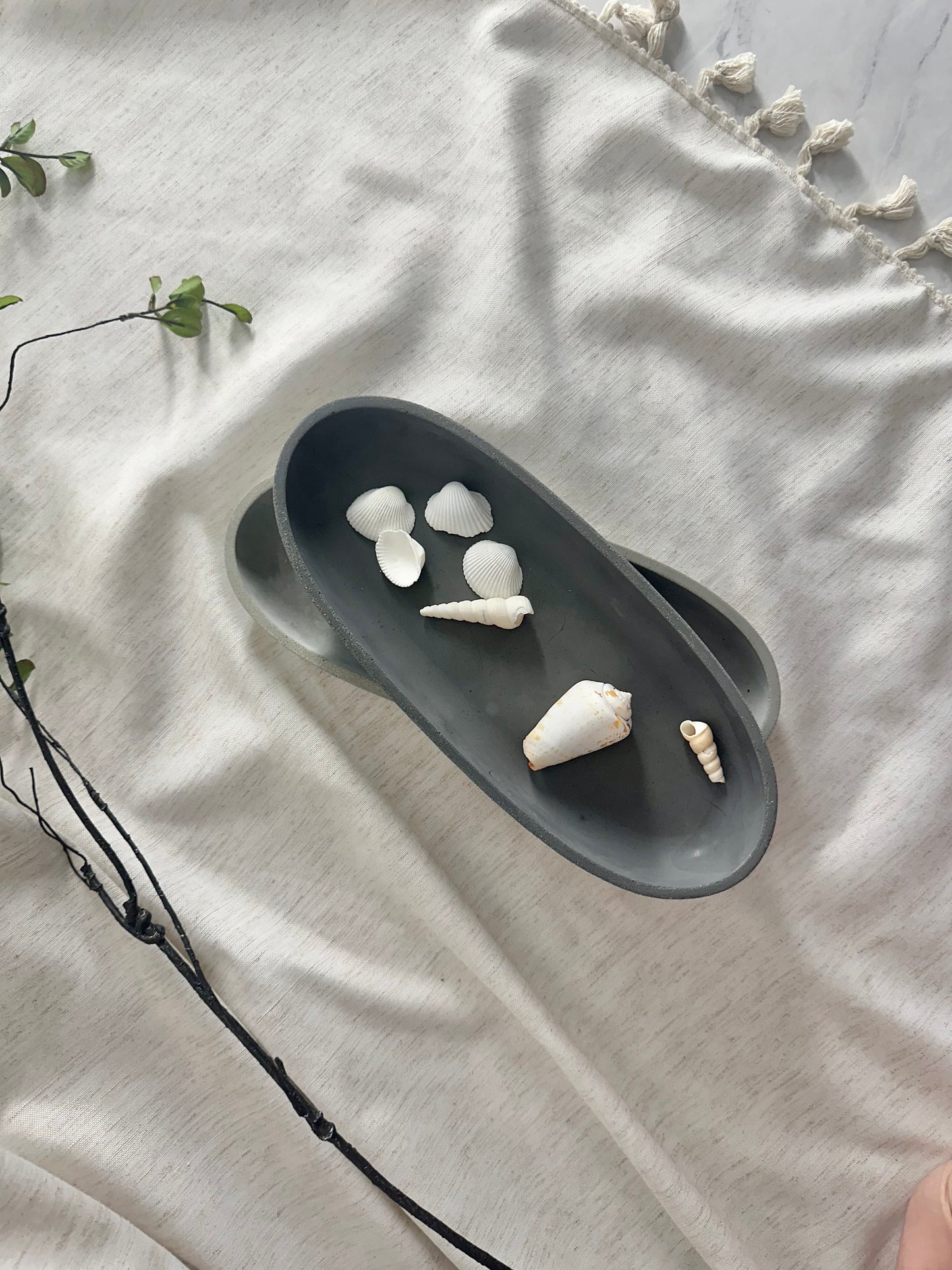Concrete Oval Bowl