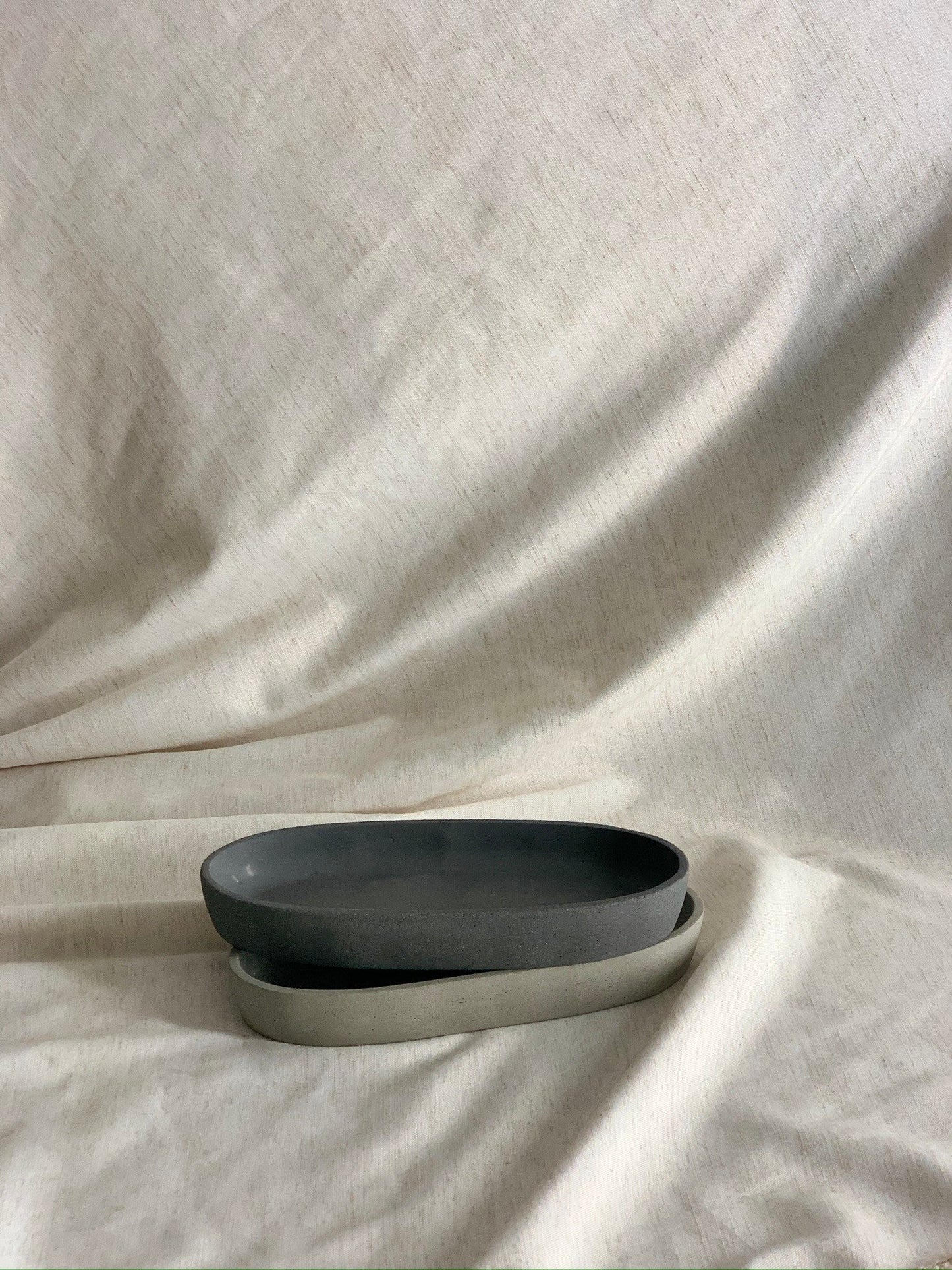 Concrete Oval Bowl