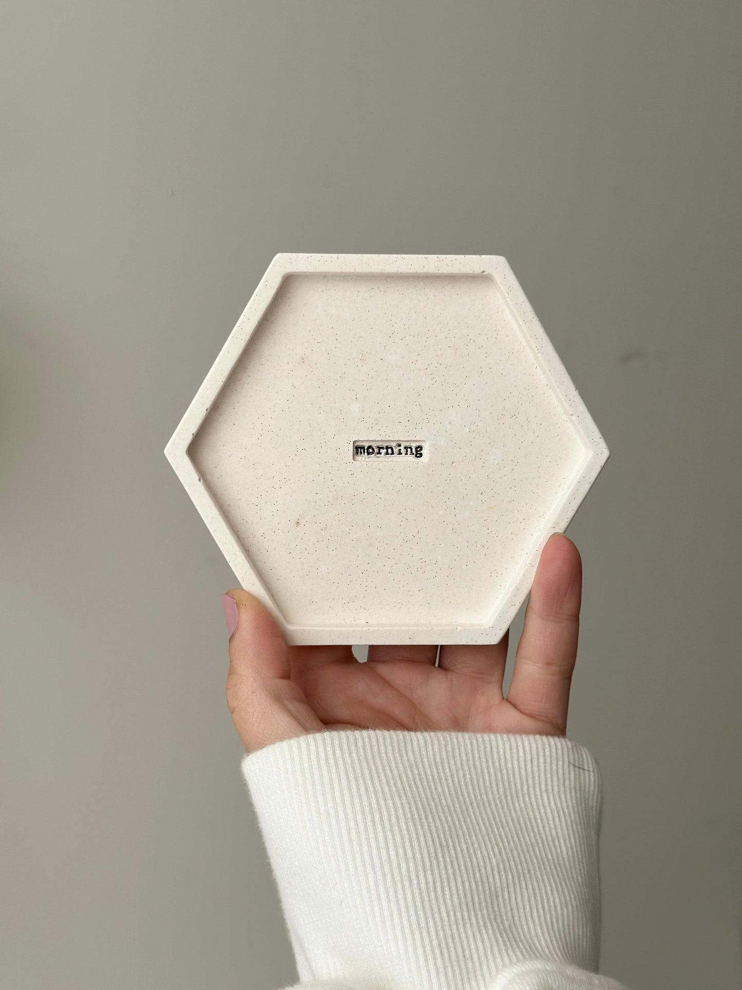 Hexagon Tray with Engraved Letters