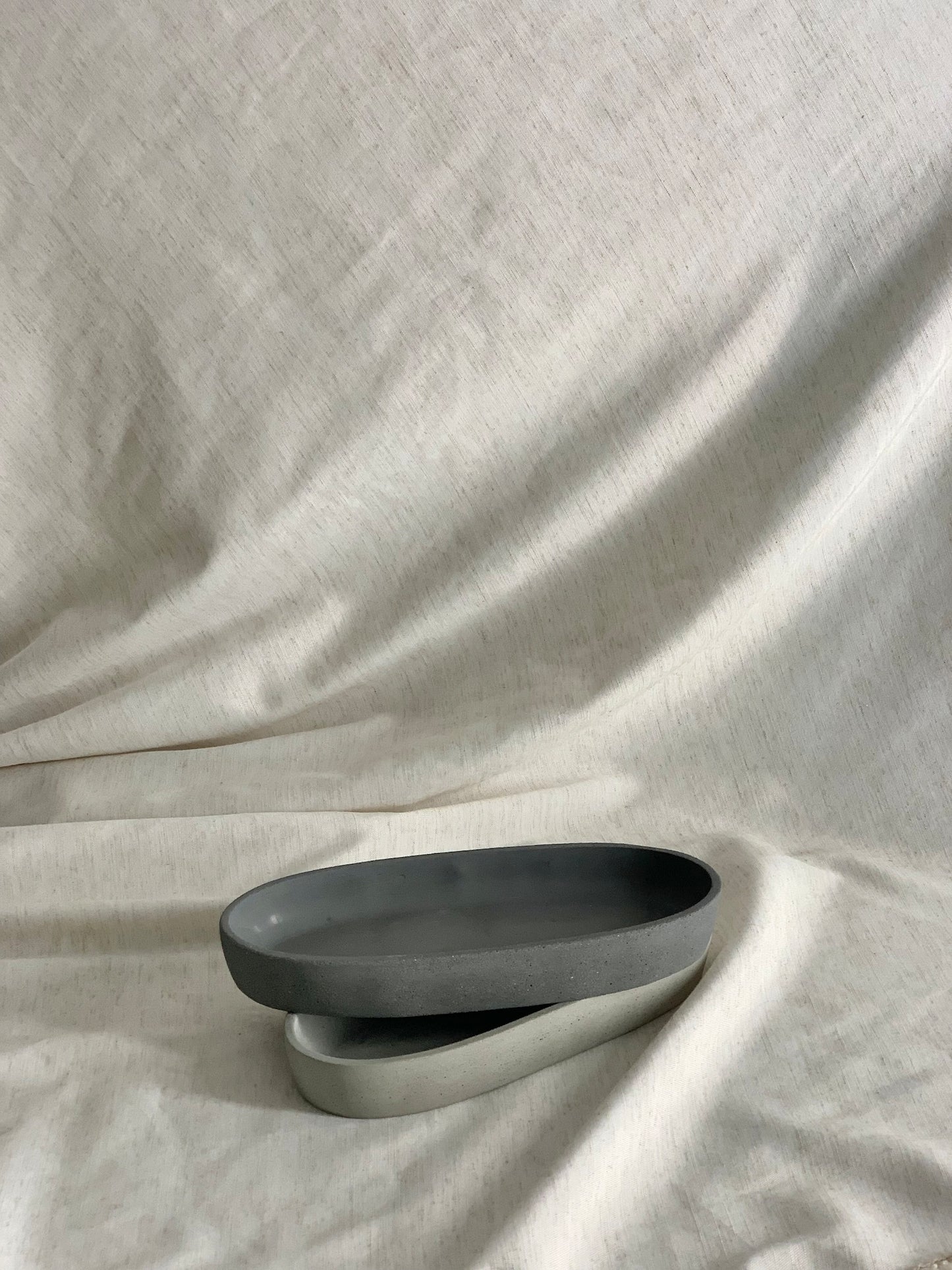 Concrete Oval Bowl