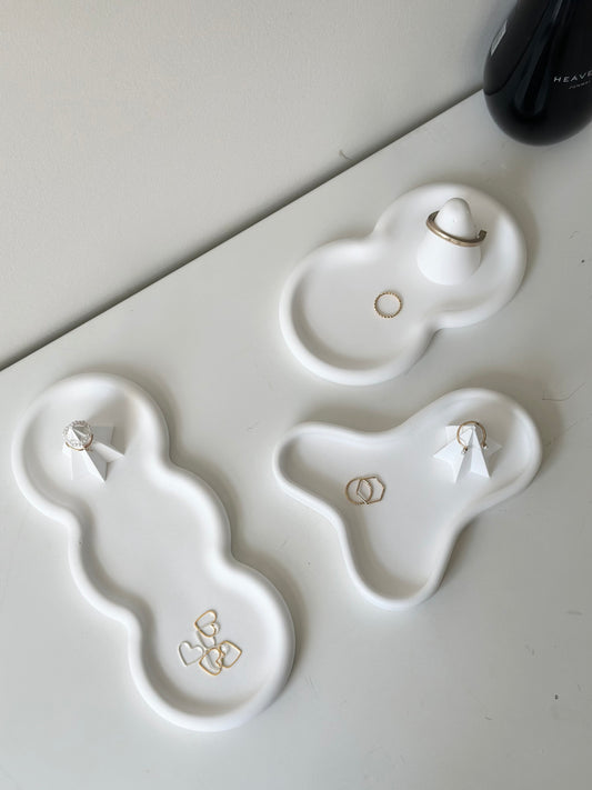 Circle Plaster Trays with Jewelry Holders