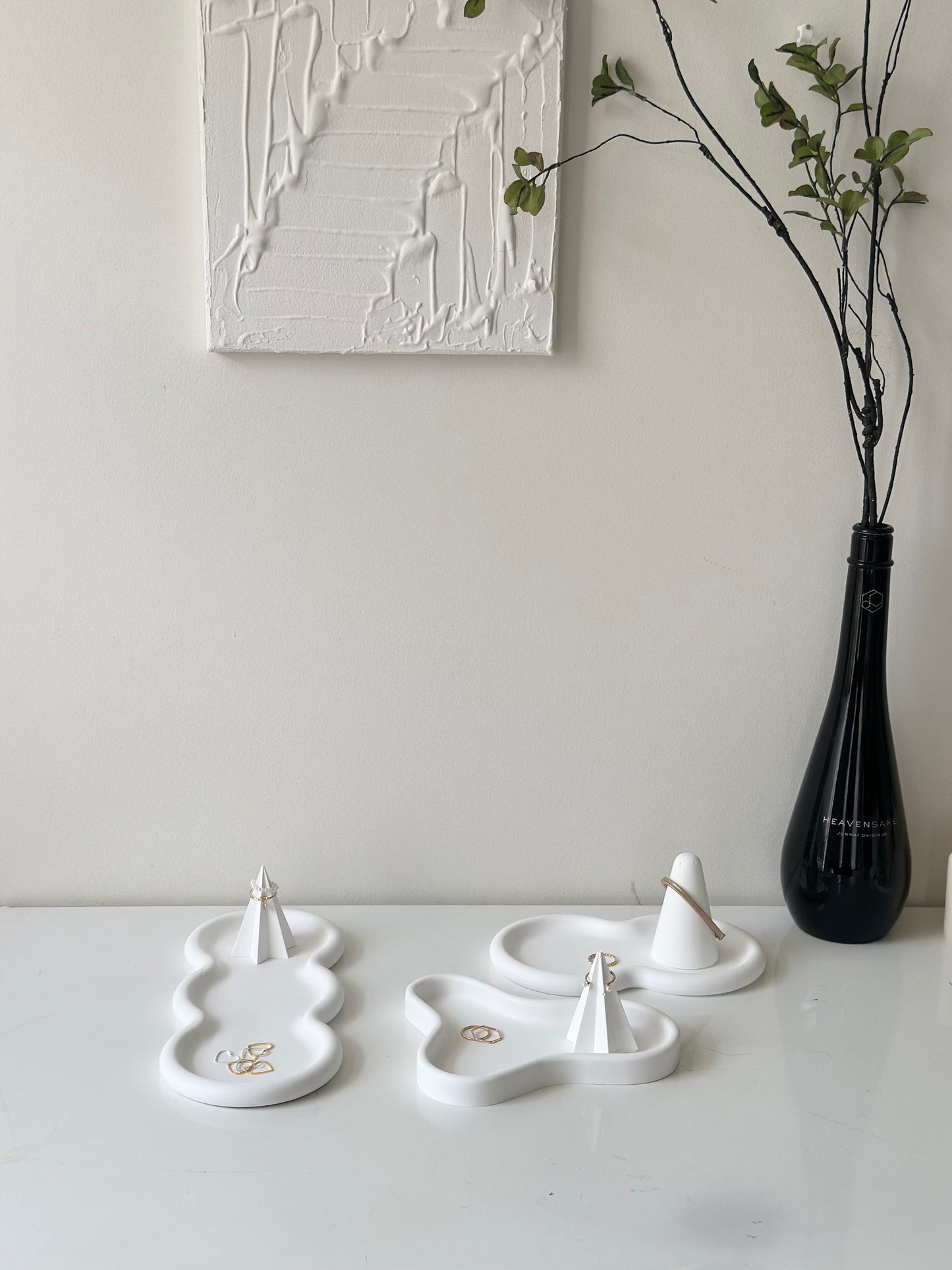 Circle Plaster Trays with Jewelry Holders