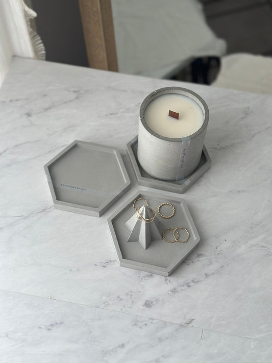 Hexagon Concrete Trinket Dish