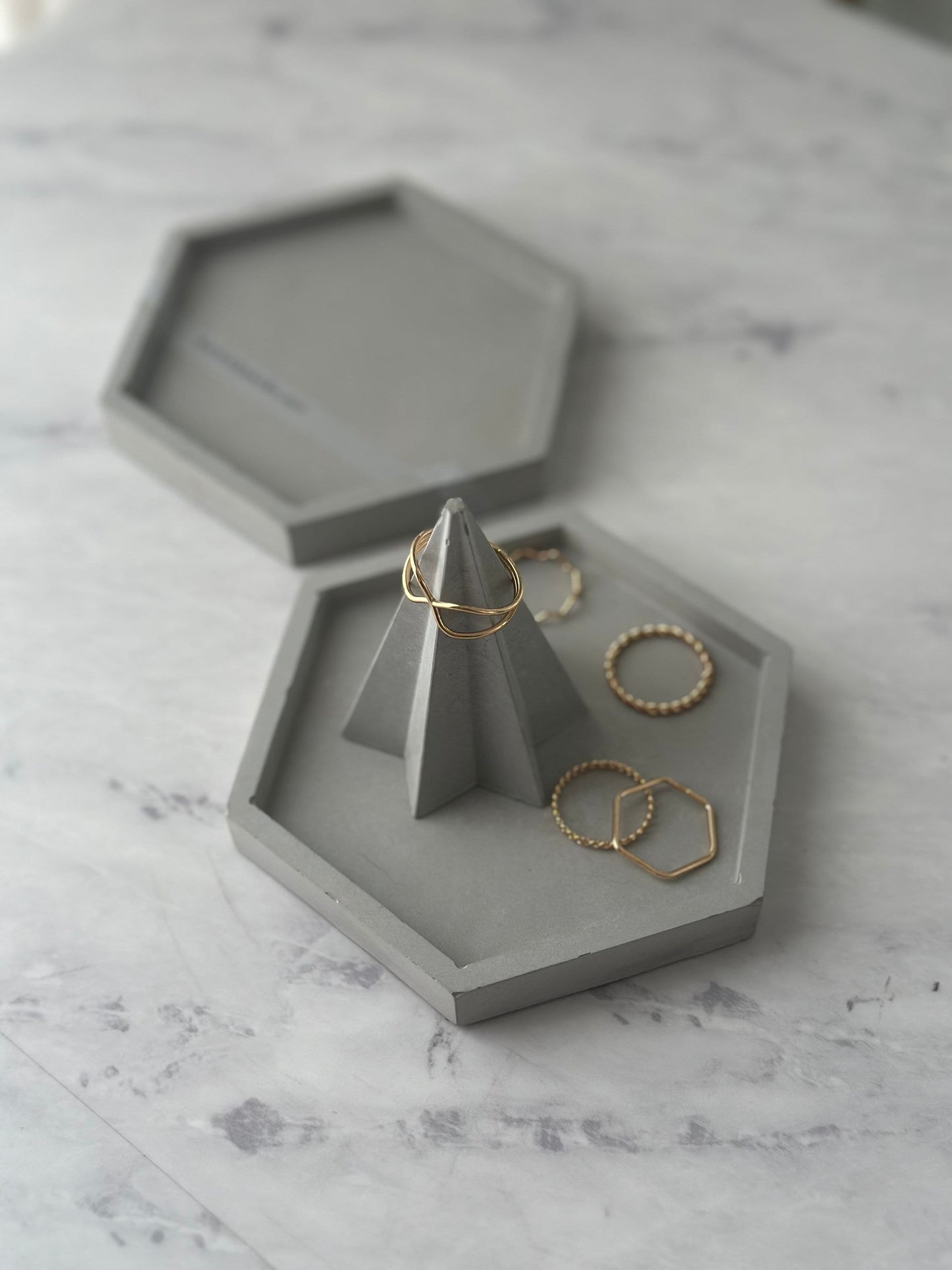 Hexagon Concrete Trinket Dish