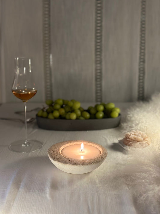 Wide Rim Stone Feel Bowl Candle