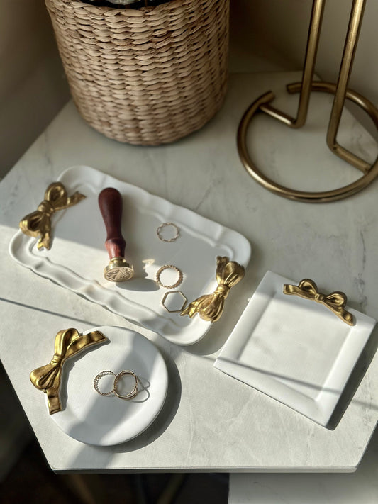 Gold Bow Jewelry Dish