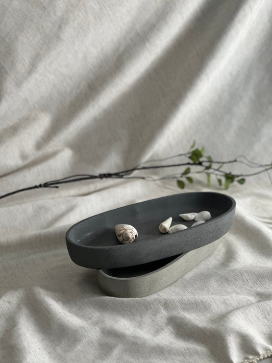 Concrete Oval Bowl